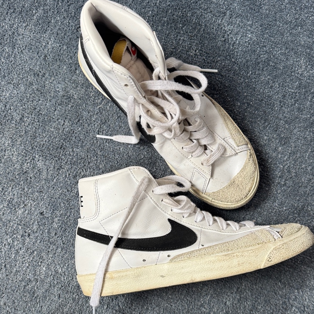 Nike White and Black High-Top Sneakers